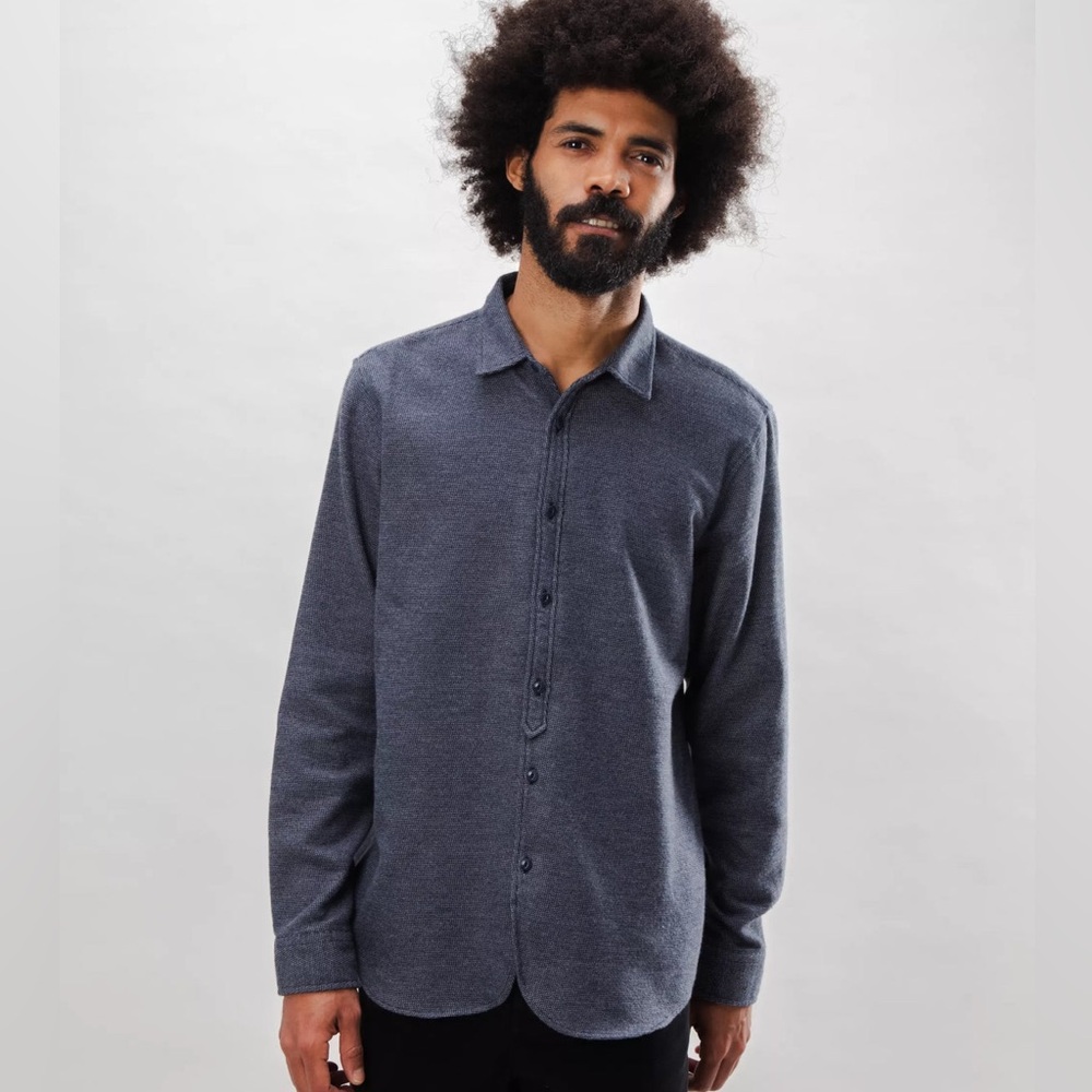 Brava Fabrics men’s flannel size Large organic cotton dark gray